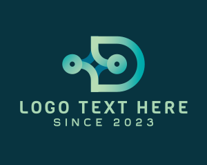 Digital Connection Letter D  logo