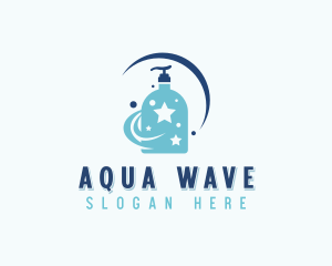 Cleaning Sanitizer Liquid Soap logo design