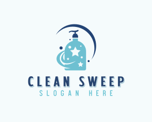 Cleaning Sanitizer Liquid Soap logo design