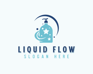 Cleaning Sanitizer Liquid Soap logo design