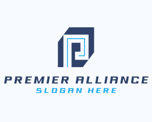 IT Programming Letter P logo design