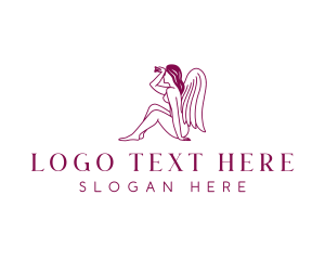 Woman Angel Wings logo