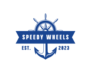 Sea Ferry Anchor Wheel logo design