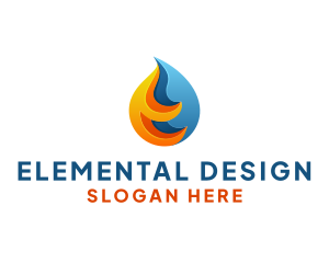 3D Fire Water Energy logo