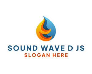 3D Fire Water Energy logo design