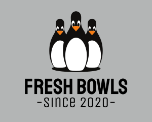 Penguin Bowling Pin logo design