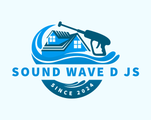 Pressure Washer Sanitation Wave logo design