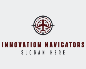 Aviation Compass Navigation logo design