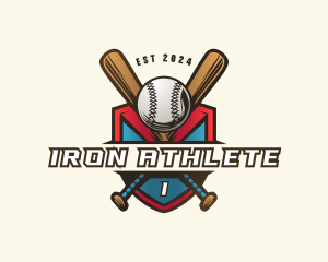 Baseball Shield Bat logo design