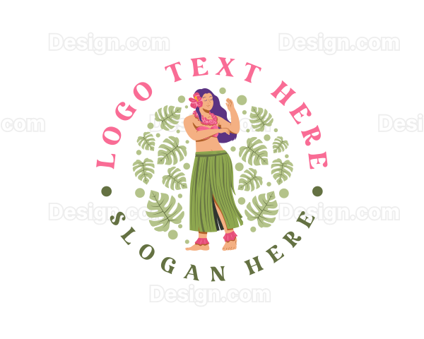 Hula Girl Dancer Logo