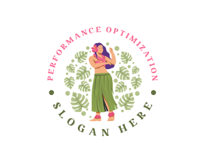 Hula Girl Dancer logo design