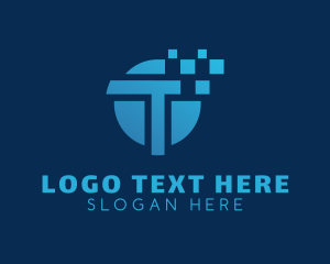 Pixel Tech Letter T logo