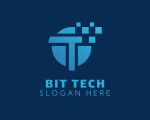 Pixel Tech Letter T logo