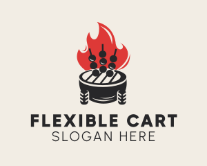 Flame Barbecue Grill  logo design