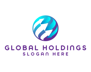 Global Arrow Sphere logo design