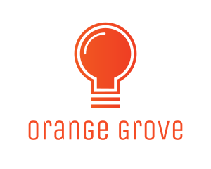 Orange Light Bulb logo design