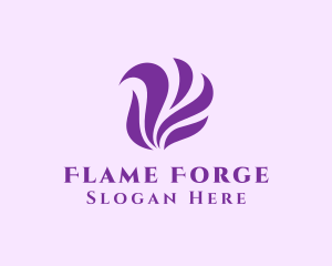 Violet Abstract Flame logo design