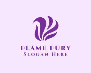 Violet Abstract Flame logo design