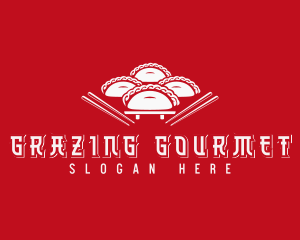 Chopsticks Gyoza Dumplings logo design