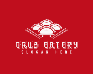 Chopsticks Gyoza Dumplings logo design