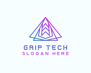 Abstract Tech Pyramid  logo design