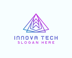 Abstract Tech Pyramid  logo design