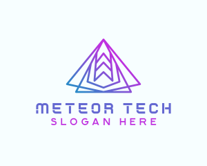 Abstract Tech Pyramid  logo design