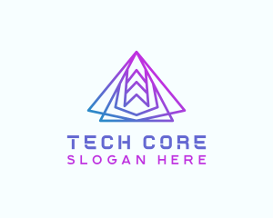 Abstract Tech Pyramid  logo design