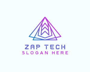 Abstract Tech Pyramid  logo design