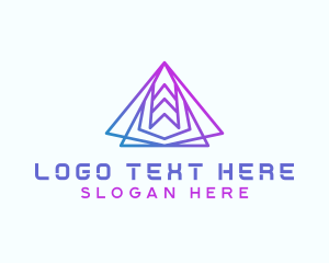 Abstract Tech Pyramid  logo