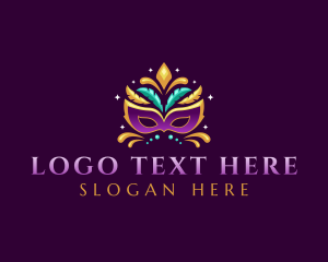 Decorative Mardi Gras Mask logo