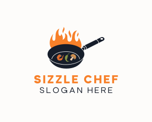 Fire Cooking Pan logo design