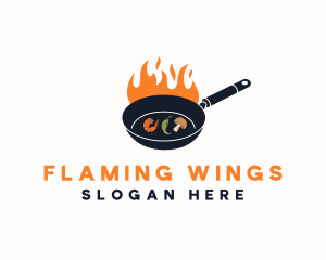 Fire Cooking Pan logo design