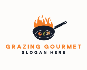 Fire Cooking Pan logo design