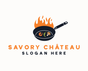 Fire Cooking Pan logo design