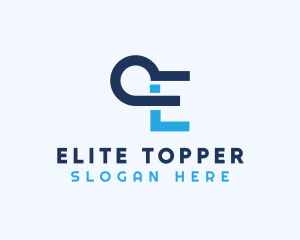 Technology Loop Letter E logo design