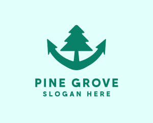 Anchor Pine Tree logo design