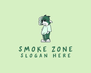 Cartoon Smoking Fox logo design