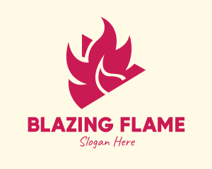 Red Burning Media Player logo design