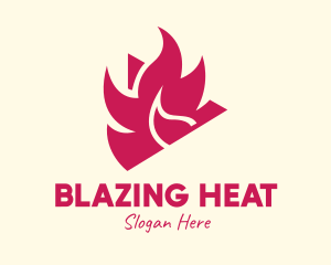 Red Burning Media Player logo design