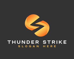 Geometric Thunder Lightning logo design