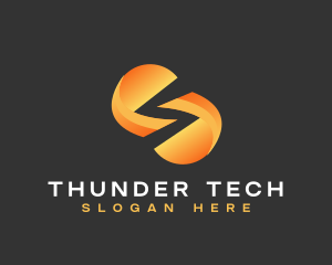 Geometric Thunder Lightning logo design