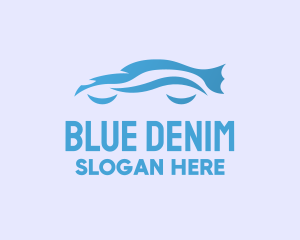 Blue Car Silhouette logo design