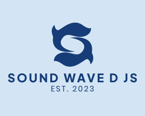 Blue Wave Letter S logo design