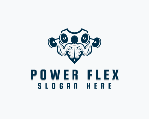 Muscle Weightlifting Workout logo design