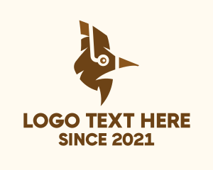 Brown Woodpecker Bird logo