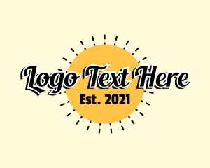 Sunny Summer Text Logo