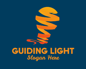 Orange Ribbon Light Bulb  logo design