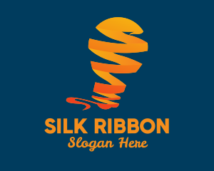 Orange Ribbon Light Bulb  logo design