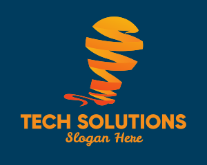 Orange Ribbon Light Bulb  logo